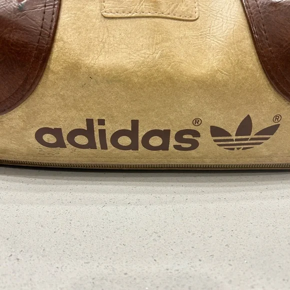 Adidas Tan and Brown Duffel Bag Gym 80s Nostalgia Retro - Picture 6 of 9